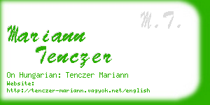 mariann tenczer business card